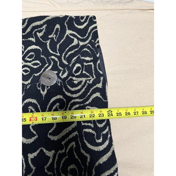 Caroline Rose Jacket Womens Large Black Beige Abstract Button Front Made USA - Picture 15 of 16